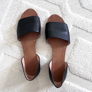 Madewell Black Leather Slide Sandals